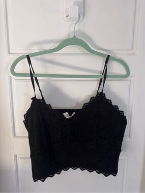 Addition Elle Black Lace Bandeau Cami top with Thin Straps